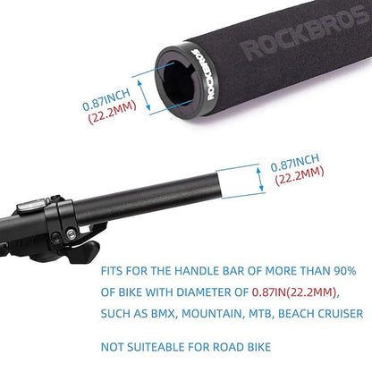 Rockbros BT1001BKBK sponge bicycle handlebar grips - black_3