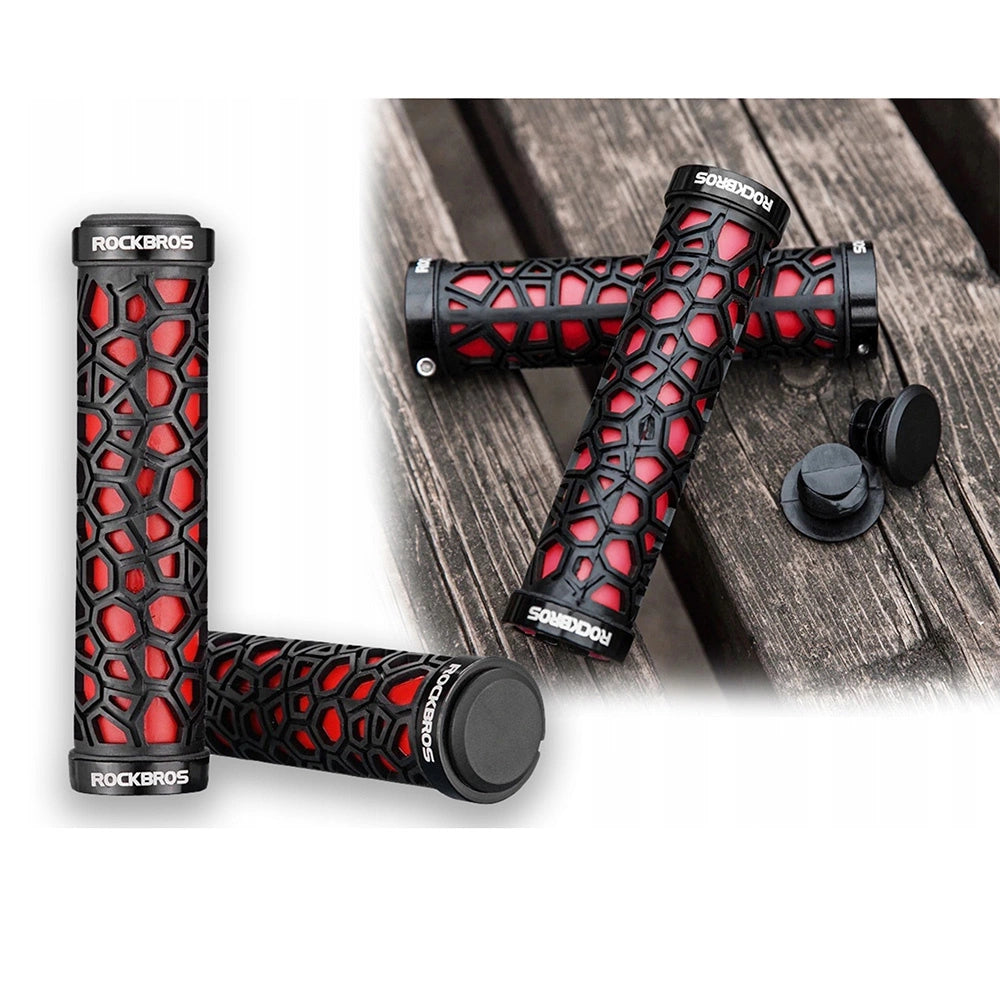 Rockbros 2017-14ARD bicycle grips - black and red_9