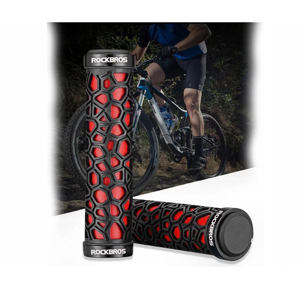 Rockbros 2017-14ARD bicycle grips - black and red_6