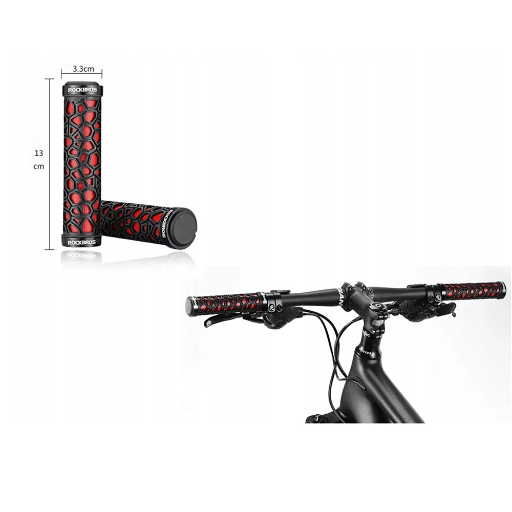 Rockbros 2017-14ARD bicycle grips - black and red_7