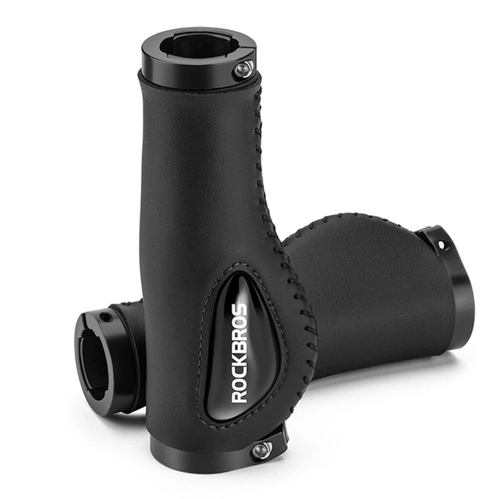 Rockbros 40720001001 Bike Grips Leather - Black_0