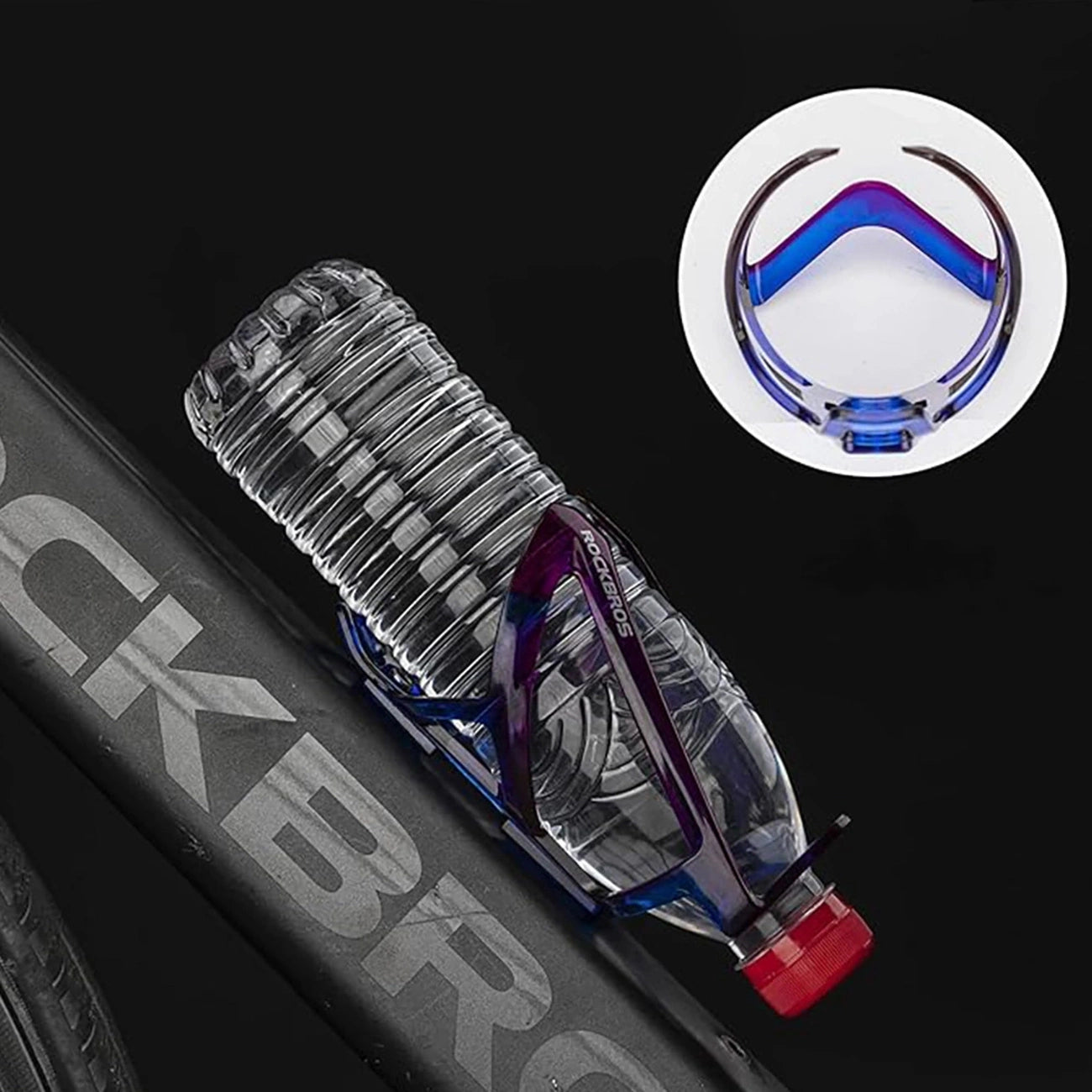 Rockbros FK338 bicycle holder for water bottle - blue and purple_3