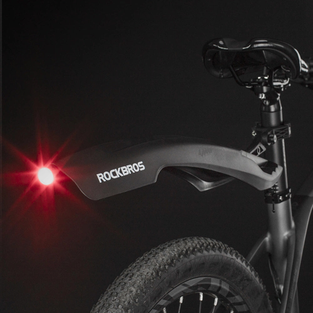 Rockbros DNB8001 mudguard with red LED light - black_3