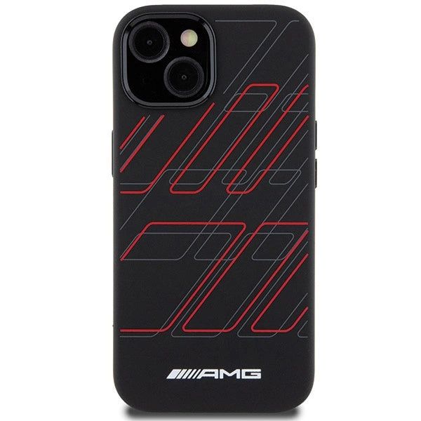 AMG Silicone Large Rhombuses Pattern MagSafe Case for iPhone 15 Plus / 14 Plus - Black_2