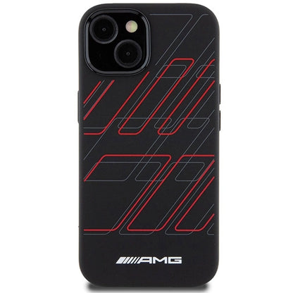 AMG Silicone Large Rhombuses Pattern MagSafe Case for iPhone 15 Plus / 14 Plus - Black_2