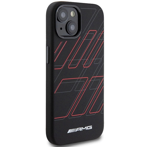 AMG Silicone Large Rhombuses Pattern MagSafe Case for iPhone 15 Plus / 14 Plus - Black_3