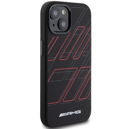 AMG Silicone Large Rhombuses Pattern MagSafe Case for iPhone 15 Plus / 14 Plus - Black_3