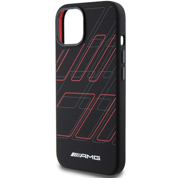 AMG Silicone Large Rhombuses Pattern MagSafe Case for iPhone 15 Plus / 14 Plus - Black_5