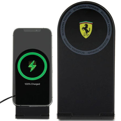 Ferrari Printed Logo MagSafe foldable 2in1 15W inductive charger - black_1