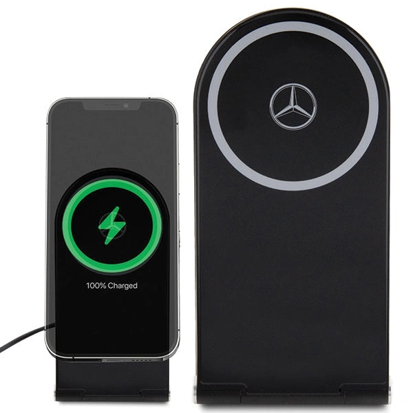 Mercedes Silver Stars MagSafe foldable 2in1 15W inductive charger - black_1