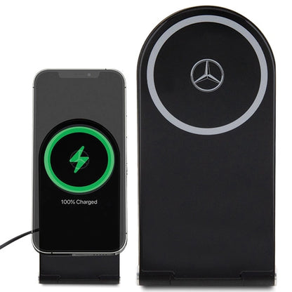 Mercedes Silver Stars MagSafe foldable 2in1 15W inductive charger - black_1