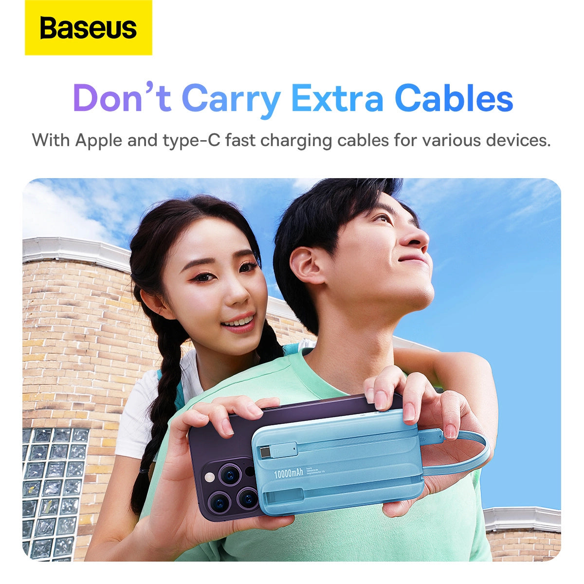 Baseus Comet Series powerbank with display 10000mAh 22.5W - blue + USB-A - USB-C cable 0.3m - white_13