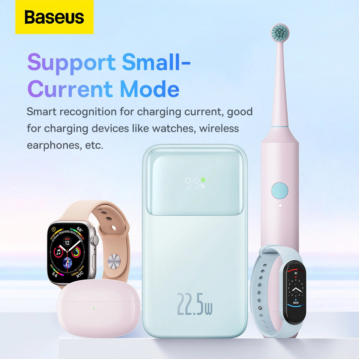 Baseus Comet Series powerbank with display 10000mAh 22.5W - blue + USB-A - USB-C cable 0.3m - white_16
