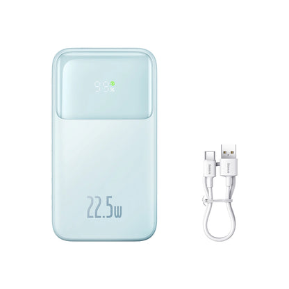 Baseus Comet Series powerbank with display 10000mAh 22.5W - blue + USB-A - USB-C cable 0.3m - white_0