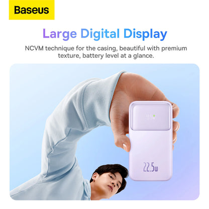 Baseus Comet Series powerbank with display 10000mAh 22.5W - purple + USB-A / USB-C cable_12