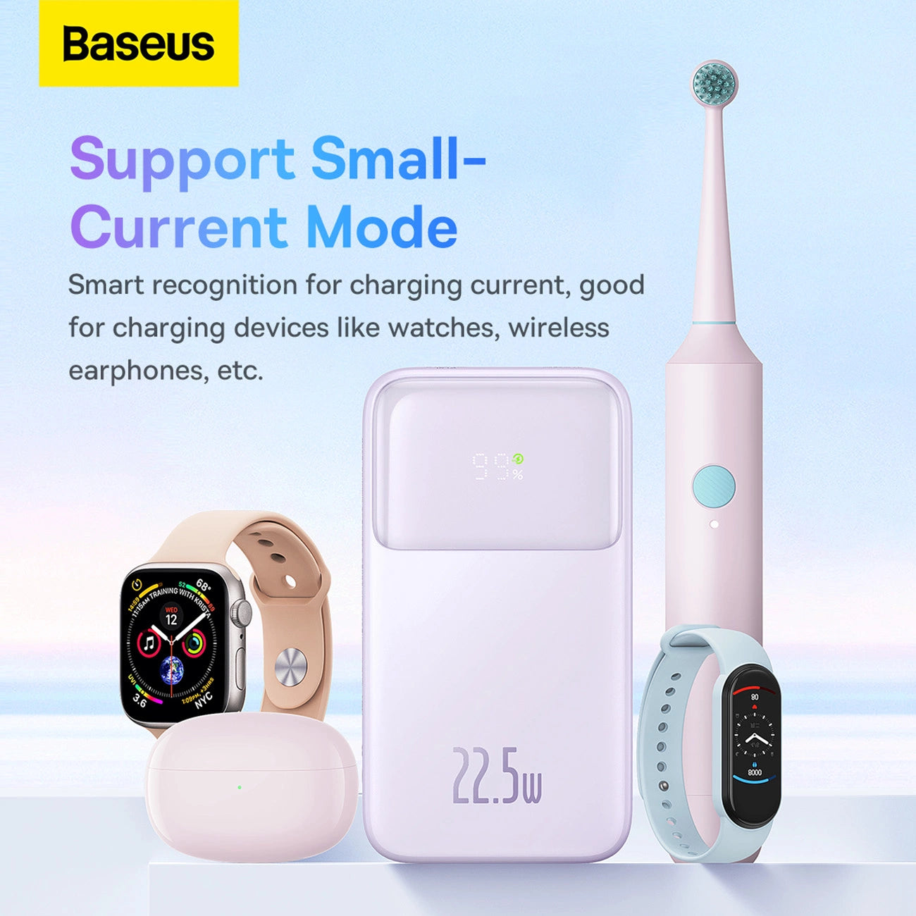 Baseus Comet Series powerbank with display 10000mAh 22.5W - purple + USB-A / USB-C cable_13
