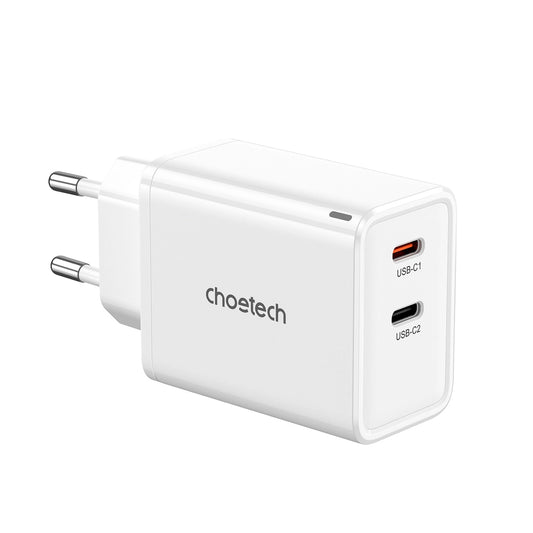 Choetech PD6013 2x USB-C PD 65W GaN wall charger - white_0