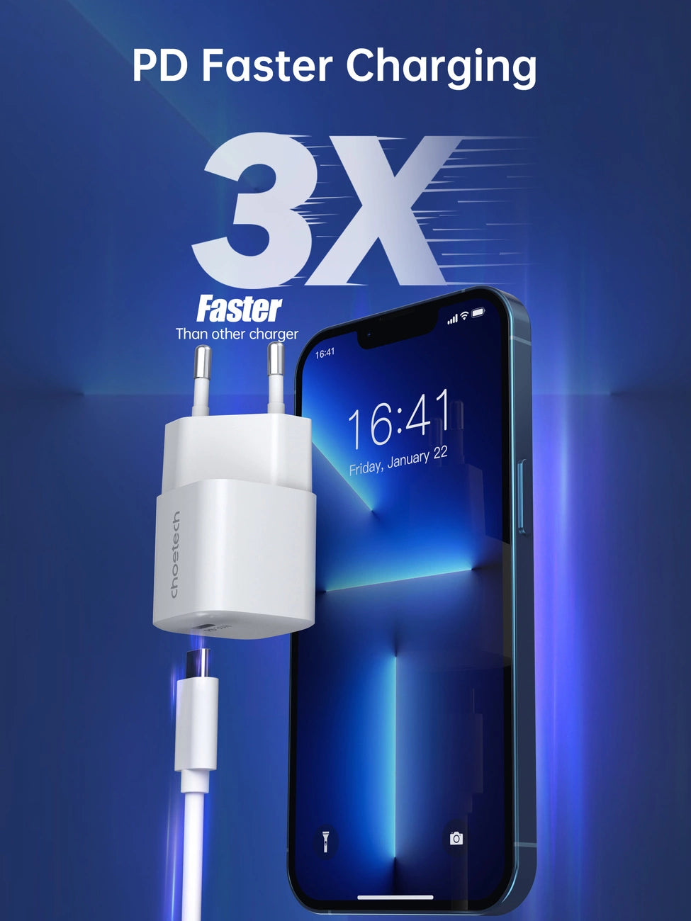 Choetech PD5007 USB-C PD 30W GaN wall charger - white_2