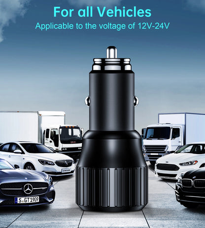 Choetech TC0010 USB-C USB-A PD 63W car charger - black_6