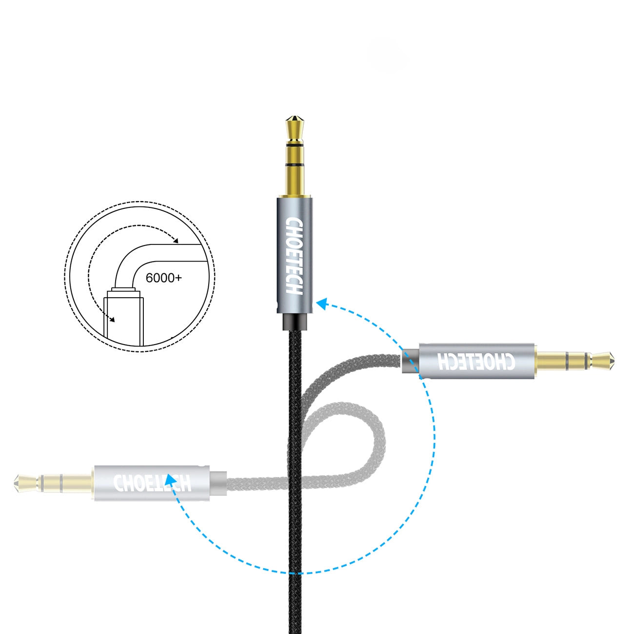 Choetech AUX002 cable mini jack 3.5mm (male) / mini jack 3.5mm (male) 1.2m - black_8