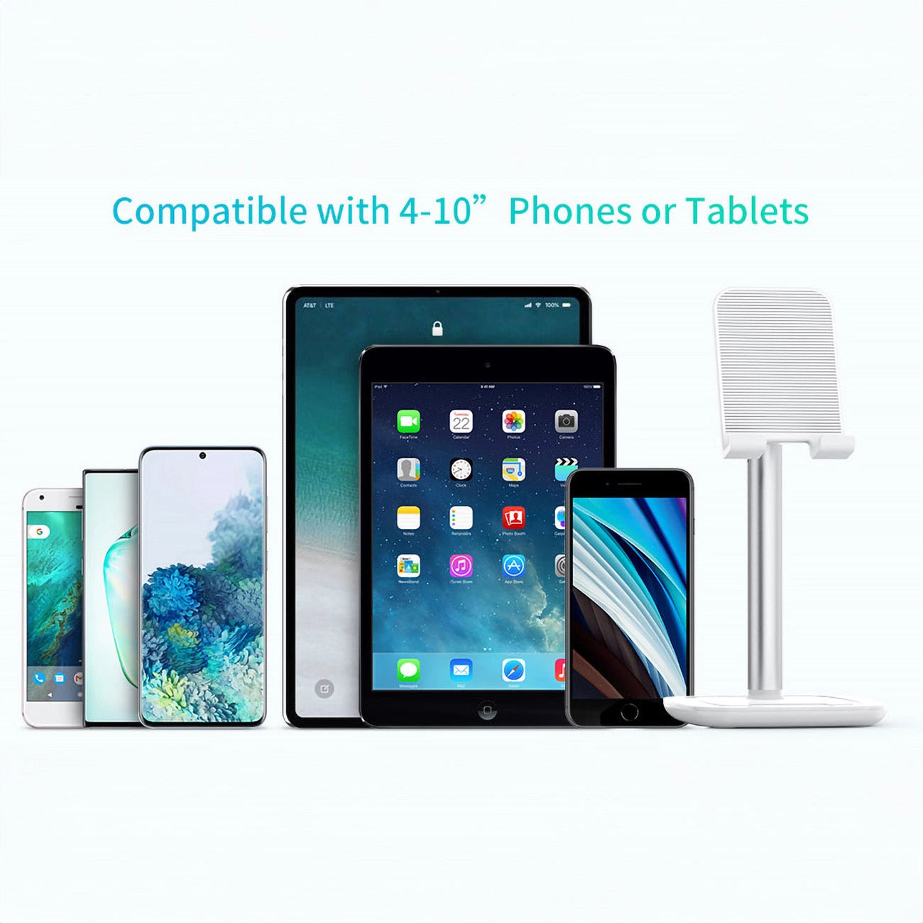 Choetech H035 aluminum stand for a phone or tablet with adjustment - white and silver_7