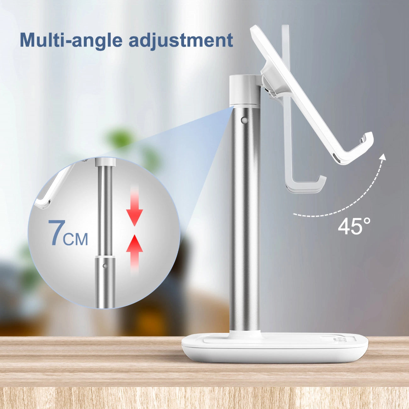 Choetech H035 aluminum stand for a phone or tablet with adjustment - white and silver_12