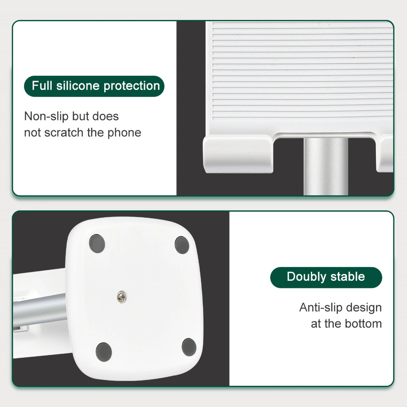 Choetech H035 aluminum stand for a phone or tablet with adjustment - white and silver_13