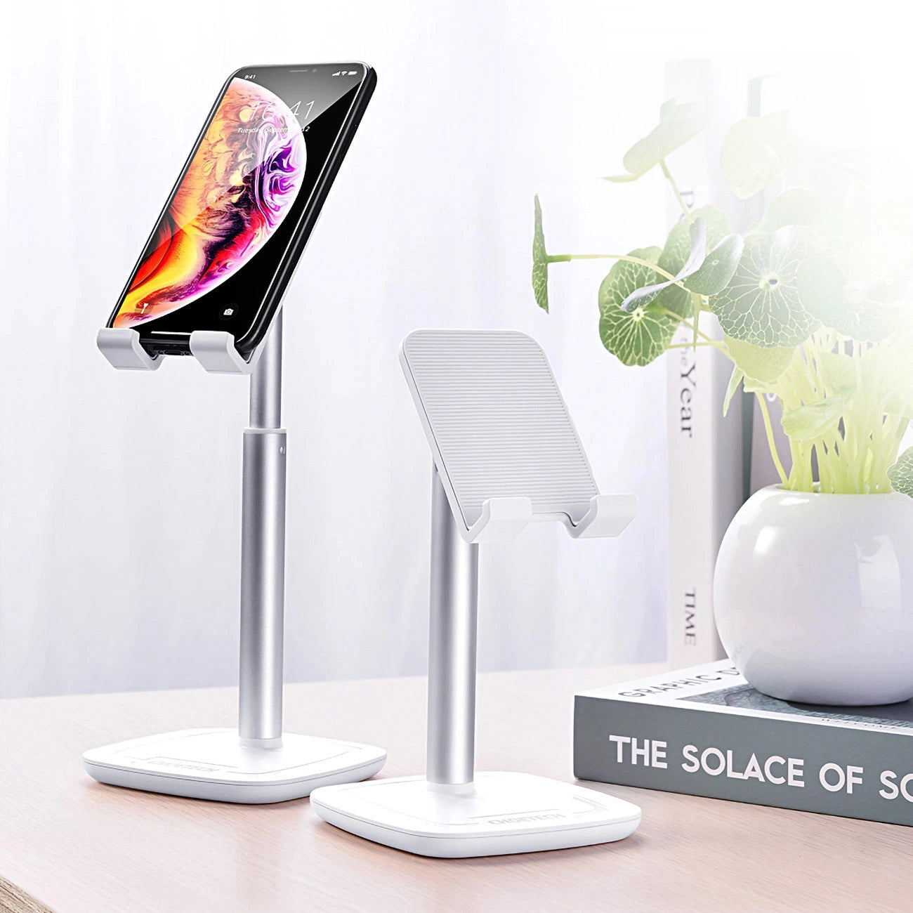 Choetech H035 aluminum stand for a phone or tablet with adjustment - white and silver_20