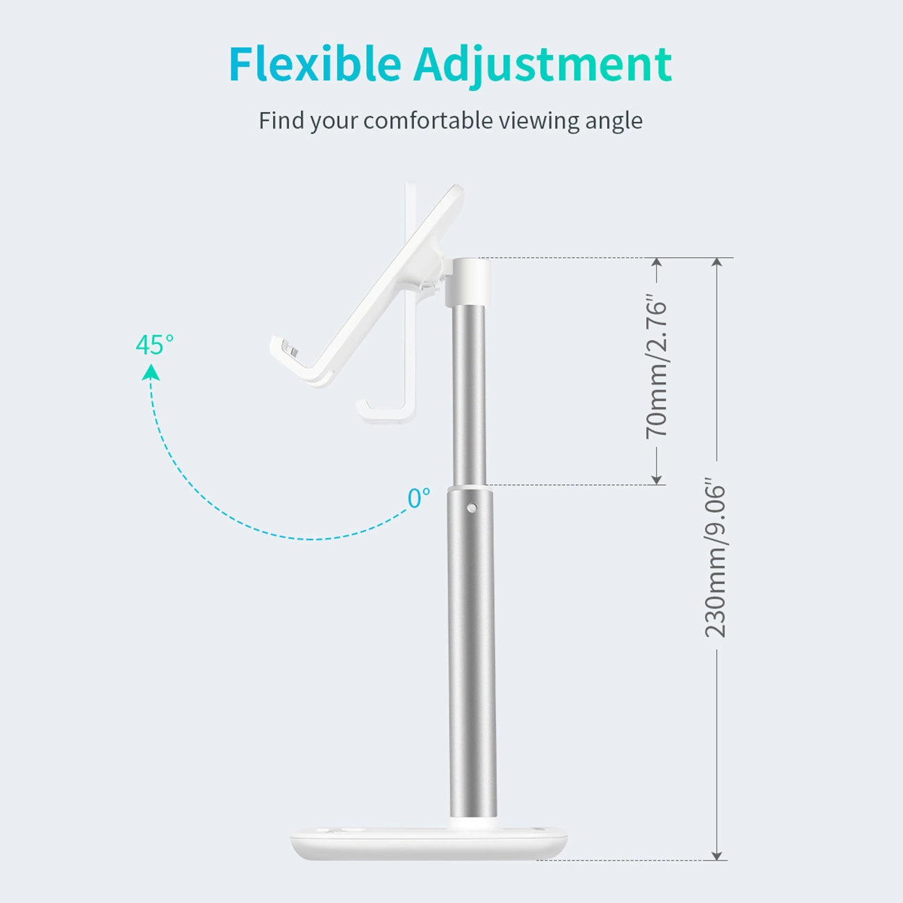 Choetech H035 aluminum stand for a phone or tablet with adjustment - white and silver_5