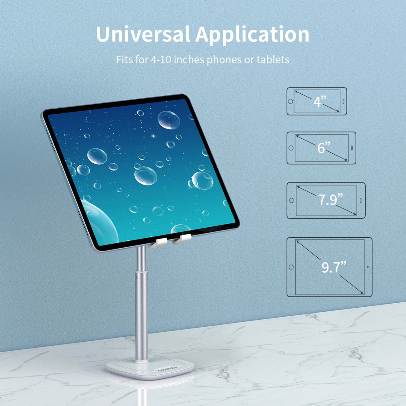 Choetech H035 aluminum stand for a phone or tablet with adjustment - white and silver_11