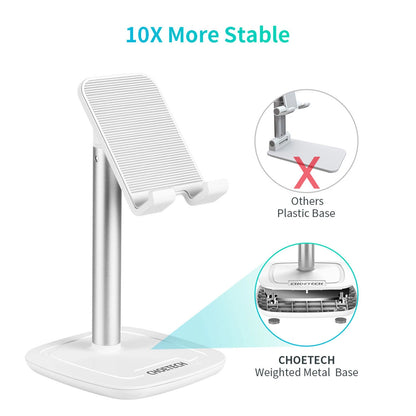 Choetech H035 aluminum stand for a phone or tablet with adjustment - white and silver_4