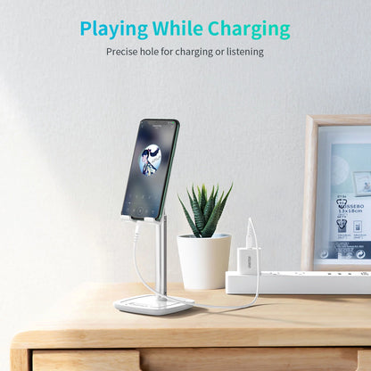 Choetech H035 aluminum stand for a phone or tablet with adjustment - white and silver_8