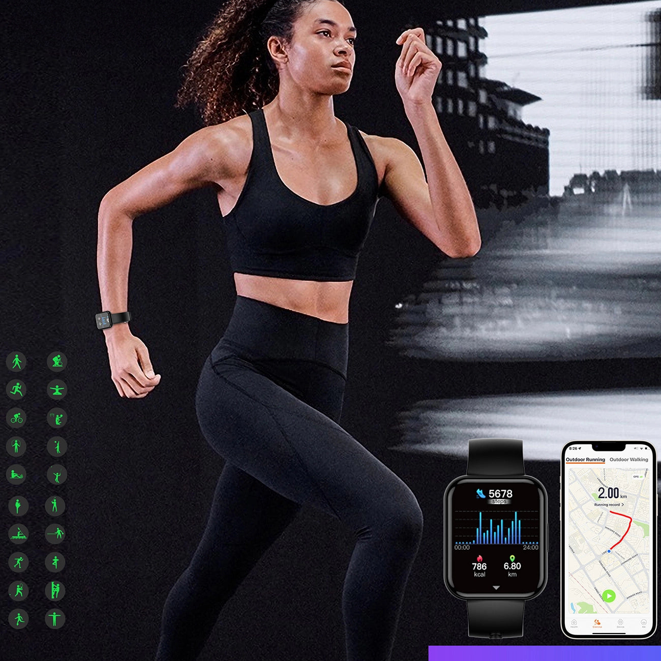 Choetech WT001 smartwatch with IP67 call answering function - black_7