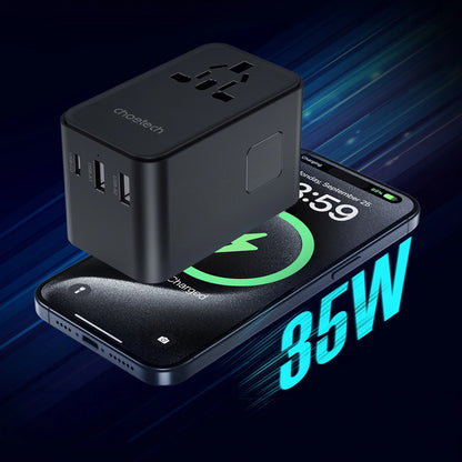 Choetech PD5020 35W EU/US/AUS/UK Travel Adapter with Built-in USB-C Cable - Black_3