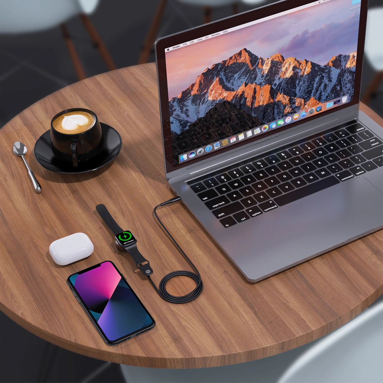 Choetech T319 MFI 5W wireless charger for Apple Watch + USB-C cable - black_11
