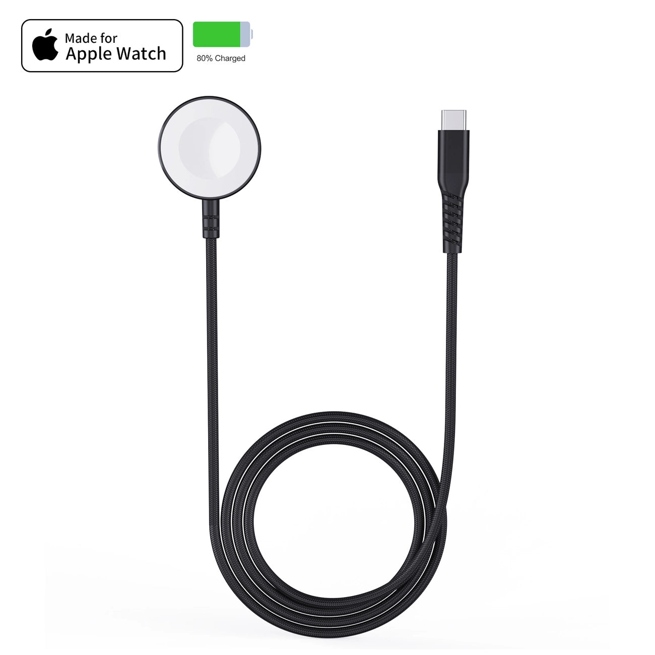 Choetech T319 MFI 5W wireless charger for Apple Watch + USB-C cable - black_12
