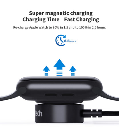Choetech T319 MFI 5W wireless charger for Apple Watch + USB-C cable - black_1