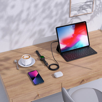 Choetech T319 MFI 5W wireless charger for Apple Watch + USB-C cable - black_8
