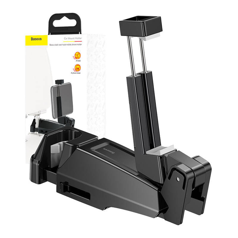 Baseus backseat vehicle holder car hanger phone holder 4.0''-6.5'' for the headrest black (SUHZ-A01)_17