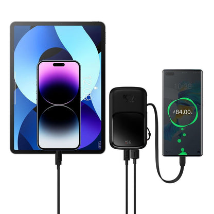 Baseus Qpow Digital Display Fast Charging Power Bank 10000mAh 22.5W QC/PD/SCP/FCP with Built-in USB-C Cable Black - OUTLET_10