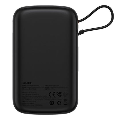 Baseus Qpow Digital Display Fast Charging Power Bank 10000mAh 22.5W QC/PD/SCP/FCP with Built-in USB-C Cable Black - OUTLET_2