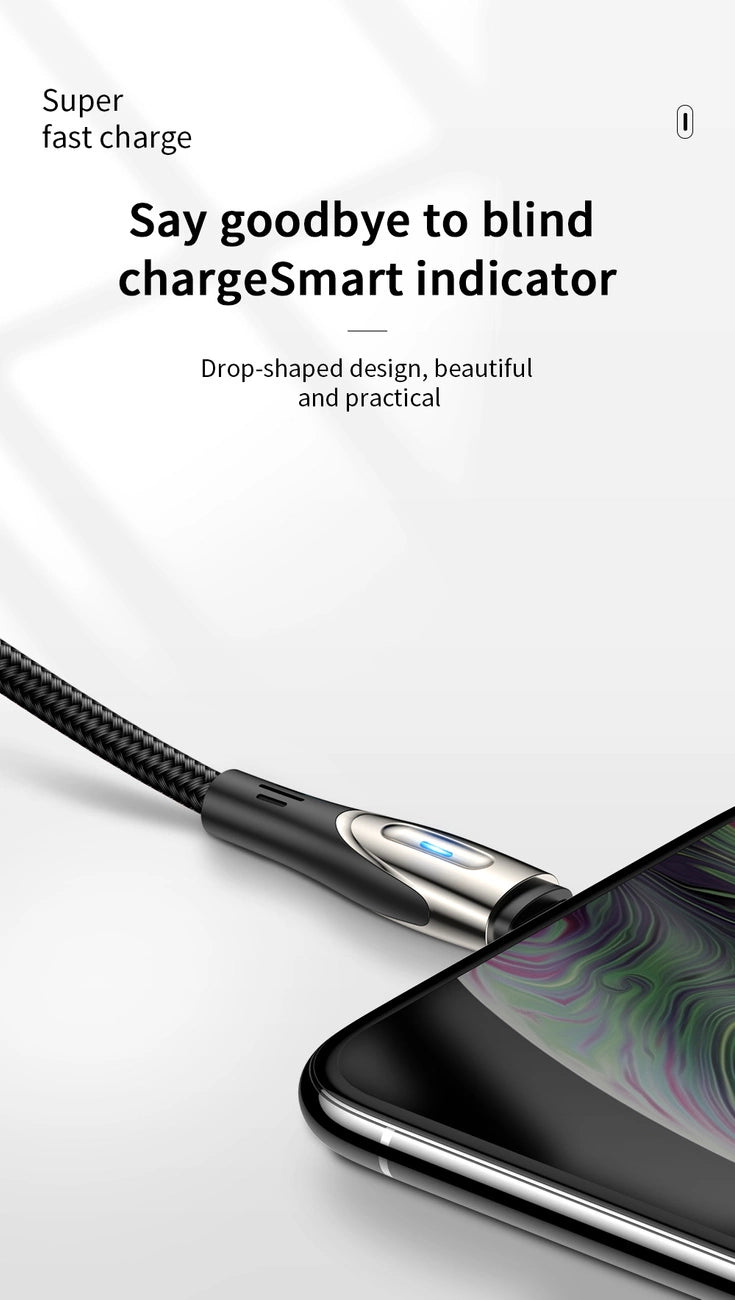 Joyroom Sharp Series S-M411 USB-A / micro USB 3A 2m Cable with Charging Indicator - Black_10