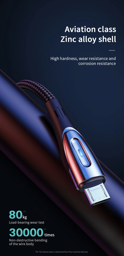 Joyroom Sharp Series S-M411 USB-A / micro USB 3A 2m Cable with Charging Indicator - Black_9