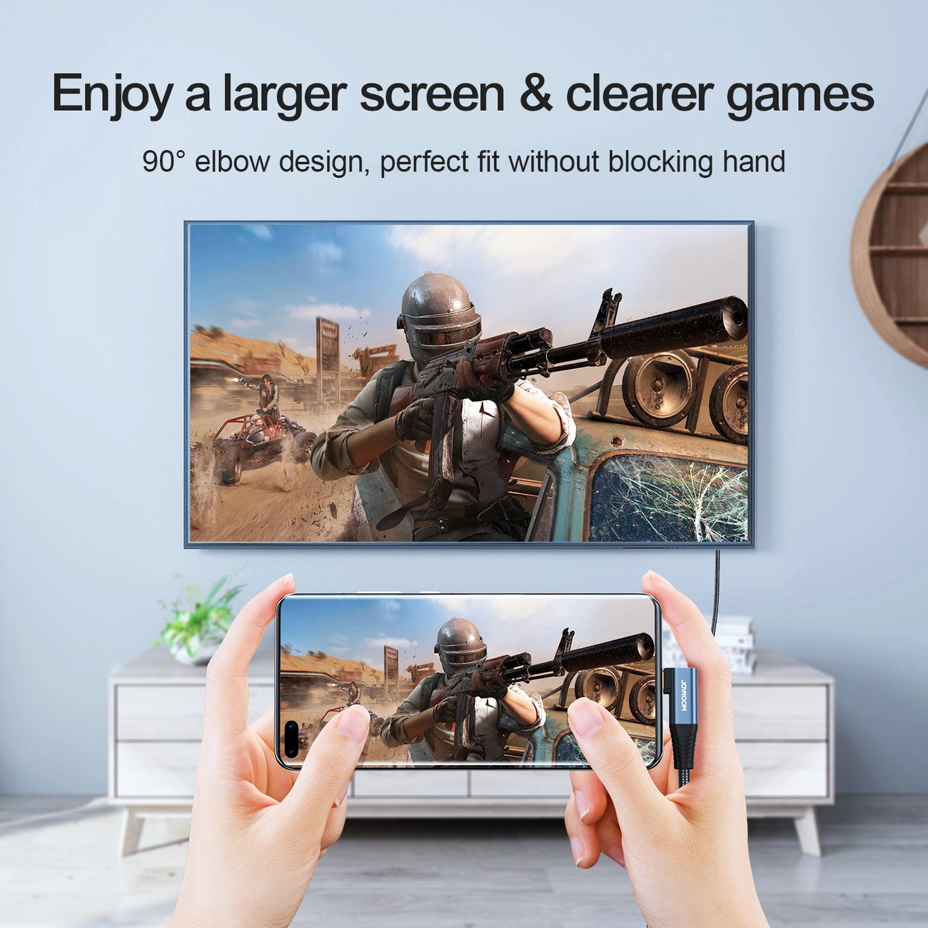 Joyroom SY-20C1 USB-C (angled) / HDMI (straight) Cable 4K 60Hz 2m - Gray_1
