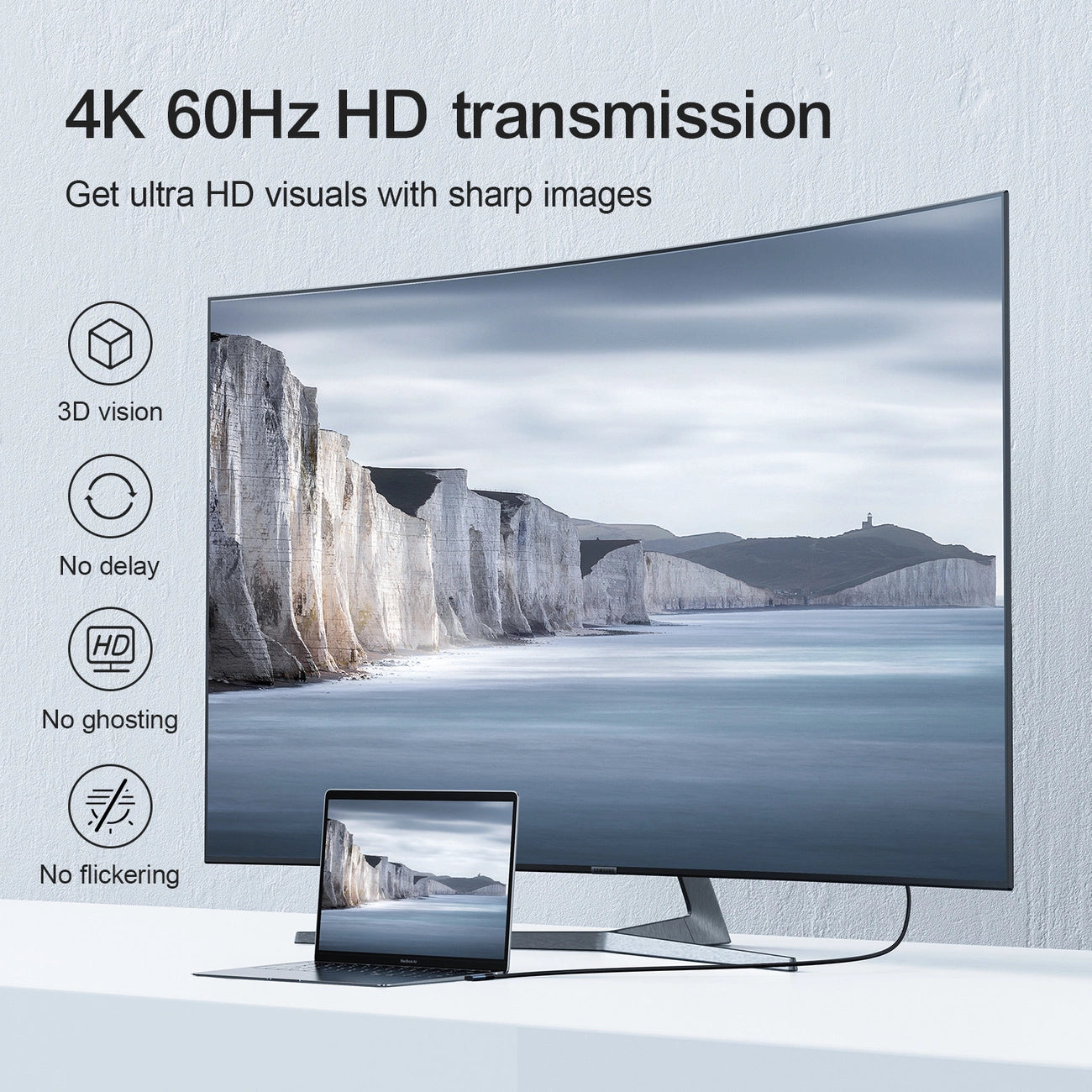 Joyroom SY-20C1 USB-C (angled) / HDMI (straight) Cable 4K 60Hz 2m - Gray_2