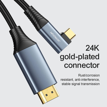 Joyroom SY-20C1 USB-C (angled) / HDMI (straight) Cable 4K 60Hz 2m - Gray_4