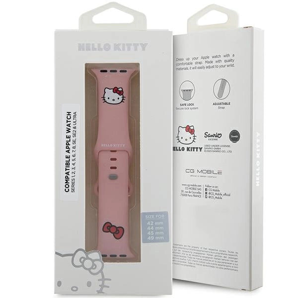 Hello Kitty Silicone Kitty Head Strap for Apple Watch 42/44/45/49mm - Pink_4