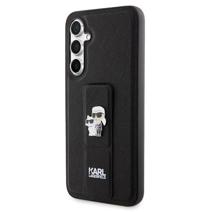 Karl Lagerfeld Gripstand Saffiano Karl&Choupette Pins case for Samsung Galaxy S23 FE - black_1