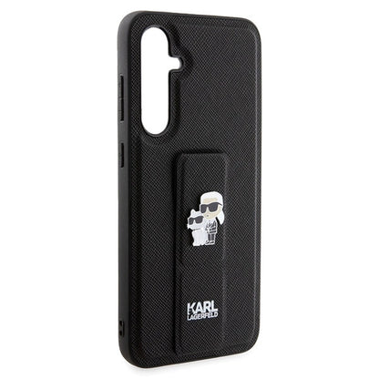 Karl Lagerfeld Gripstand Saffiano Karl&Choupette Pins case for Samsung Galaxy S23 FE - black_3