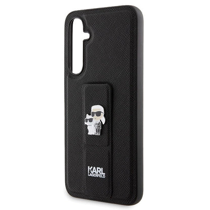 Karl Lagerfeld Gripstand Saffiano Karl&Choupette Pins case for Samsung Galaxy S23 FE - black_4